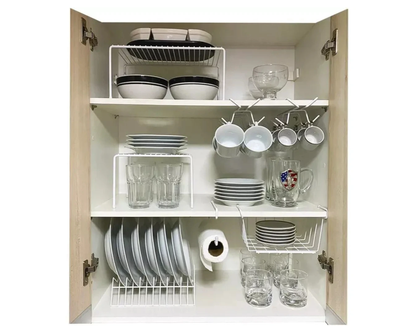 No momento, você está visualizando Kit Organizador de Armário Aramado de Cozinha Suporte de Prato Xícara Cesto 7 Peças – Transforme sua rotina com praticidade e estilo